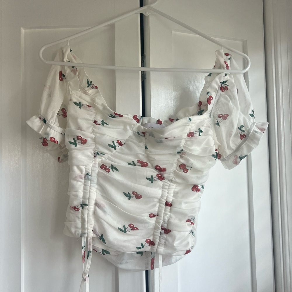 Cherry White Top